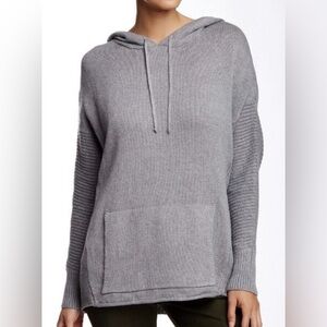 360 Cashmere Gray Anais Hooded Sweater Cashmere Cotton Blend Oversized Small